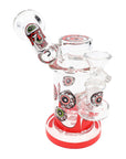 Glass Sidecar Bong with Showerhead Perc in Red