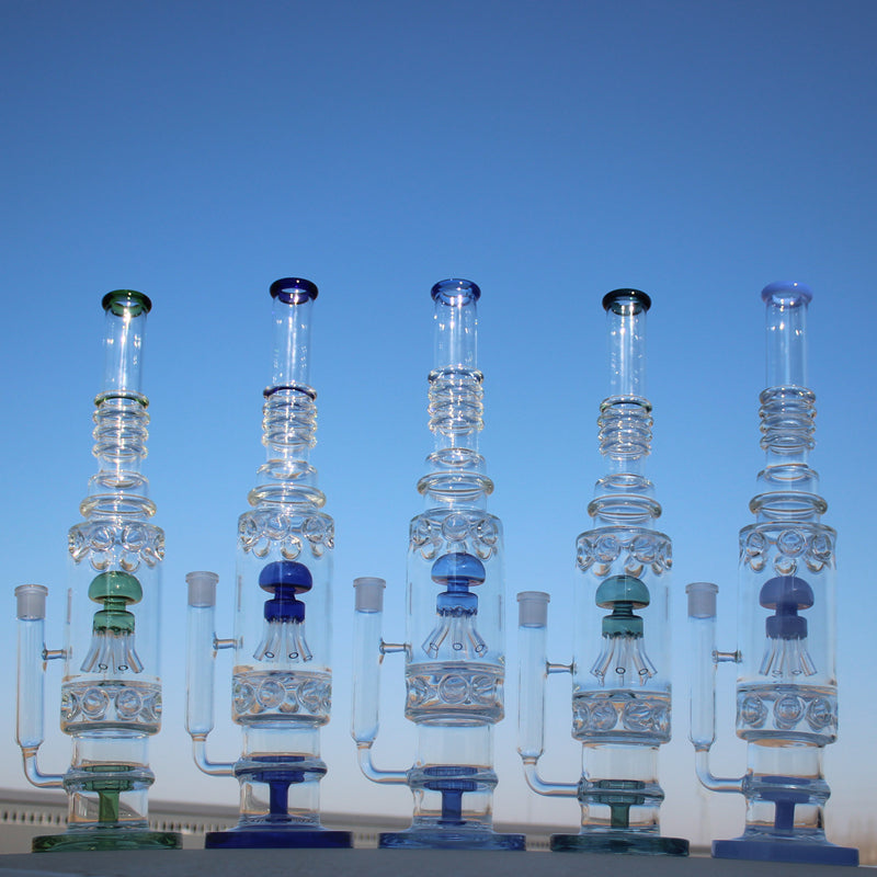 19.5&quot; Jellyfish Sprinkler &amp; Matrix Perc Glass Water Pipe