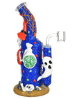 Side view of Frightening Fiesta enamel dab rig