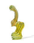 Full Art Yellow Swirl Bubbler Pipe 6"
