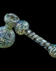 Left side view of black onyx Full Rake Fumed Hammer Pipe Bubbler