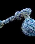 Close-up detail of cobalt blue Full Rake Fumed Hammer Pipe Bubbler