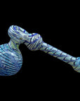 Full Rake Fumed Hammer Pipe Bubbler in cobalt blue