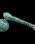 Full Rake Fumed Hammer Pipe Bubbler in forest green