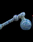 Full Rake Fumed Glass Hammer Pipe Bubbler in cobalt blue