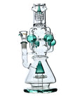 Close-up view of the matrix perc inside the teal bong