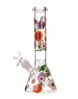 Glass Beaker Flower Bong 10″