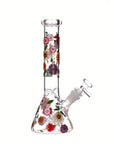Glass Beaker Flower Bong 10″