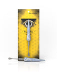 Hand-Blown Swirl Tide Dab Tool in Blue with packaging