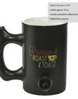 ROAST & TOAST PIPE MUG - SHINY BLACK WITH RASTA COLOR PRINT
