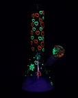 Heart Blossom Beaker Glass Water Bong – glow in the dark effect
