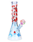 Heart Blossom Beaker Glass Water Bong