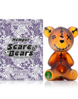Hemper Scare Bear orange glass hand pipe front view