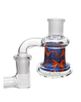 HITTN Fire Swirl Ash Catcher attached to bong rig for enhanced filtration