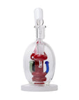 Side view of Human Grade Mushroom Globe Dab Rig showing banger placement