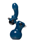 Side view of Dark blue Human Grade Sherlock Bubbler Pipe