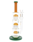 Jelly Stack Triple Tree Perc Glass Bong 13" in yellow