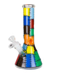 Karma 9" Beaker Stitched Up Design Glass Bong
