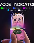 Mode indicator LED lights on Lookah Cat Vaporizer showing voltage level