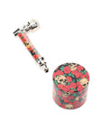 Metal Pipe & 4-Part Metal Grinder Gift Set Rosy Skulls