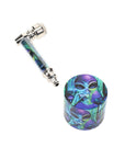 Metal Pipe & 4-Part Metal Grinder Gift Set Smoking Alien