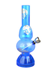 Mini Acrylic 2 Bubble Bong with Built in Grinder Base - inhalco