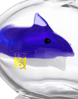 Jaws Chillum – 2022 Summer Collection of a shark with a blue top and white bottom, featuring a logo on a white background.