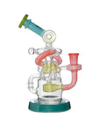 Left side view of Multi-Chamber Recycler Glass Dab Rig