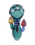 Green Mushroom Hand Pipe with sculpted character bowl