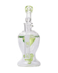 Back view of The Nuke Mushroom Cloud Perc Dab Rig in Matrix Green color