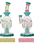 Oval Sphere Glass Dab Rig With Opal Triseed Perc Chameleon Pink Colorway