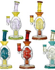 5 Pcs Oval Sphere Glass Dab Rigs With Opal Triseed Perc