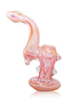 pink & gold marble style bubbler pipe - inhalco