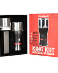 Close-up of the Pulsar King Kut Portable Electric Herb Grinder packaging