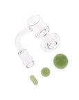 Quartz Terp Slurper Banger 14.5mm Male 90 Degree with Glow Beads Set