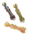 Rainbow Taster Striped Chillum Glass All Colors