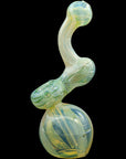 Left side of Rake Bubb Fumed Sherlock Bubbler in Forest Green