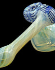 Back view of Cobalt Blue Raked Sidecar Bubbler showing smooth glass craftsmanship
