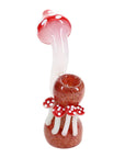 Red Mushroom Silver-Fumed Sherlock Bubbler 6″