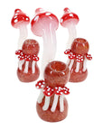 Red Spotted Mushroom Silver-Fumed Sherlock Bubbler 6″