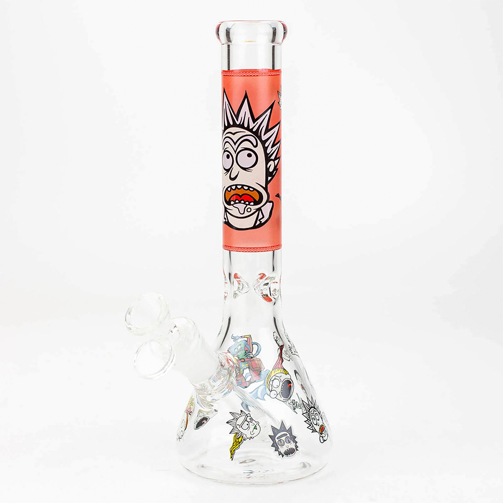 10&quot; RM Decal Glow In The Dark Glass Bong - INHALCO