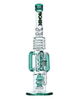 Teal Rock Glacier Bong with double perc and ice catcher