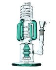 Close-up of the double percolator filtration system on the Rock Glacier Bong