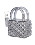 Gray SeshGear Luxury Hand Bag Glass Water Pipe on a white background