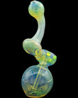 Silver Sherlock Fumed Sherlock Pipe Bubbler in Green