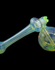 Right side view of Silver Sidecar Fumed Hammer Pipe in Green Slime