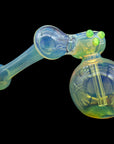 Close-up of Silver Sidecar Fumed Hammer Pipe in Green Slime