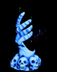 Glowing Skelly Grip & Bats Straight Tube Water Pipe