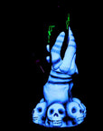 Full glow-in-the-dark effect of Skelly Grip & Bats Straight Tube Water Pipe