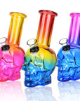 Skull Ombre Glass Mini Water Pipe